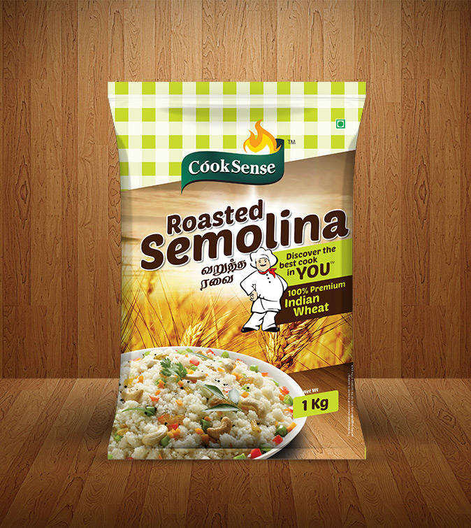 Roasted Semolina 1kg Packaging Design