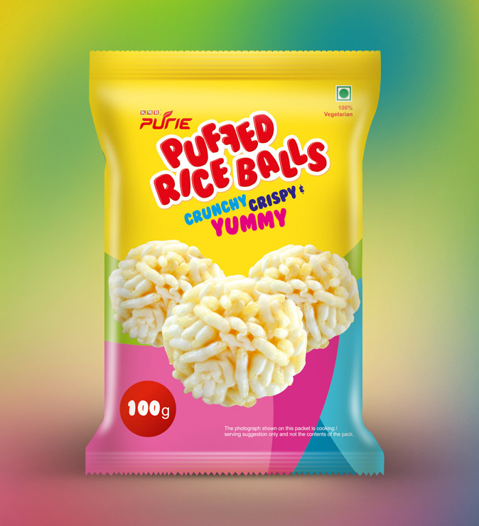 Puffed Rice Balls Packaging Design