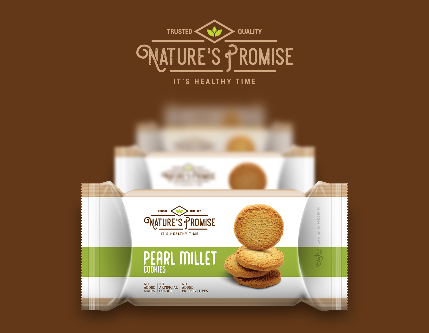 Nature's Promise Millet Cookies packaging design