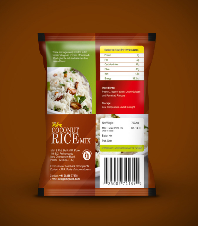 Packet Rice Mixes Coconut Rice Mix Packaging | Regin.in