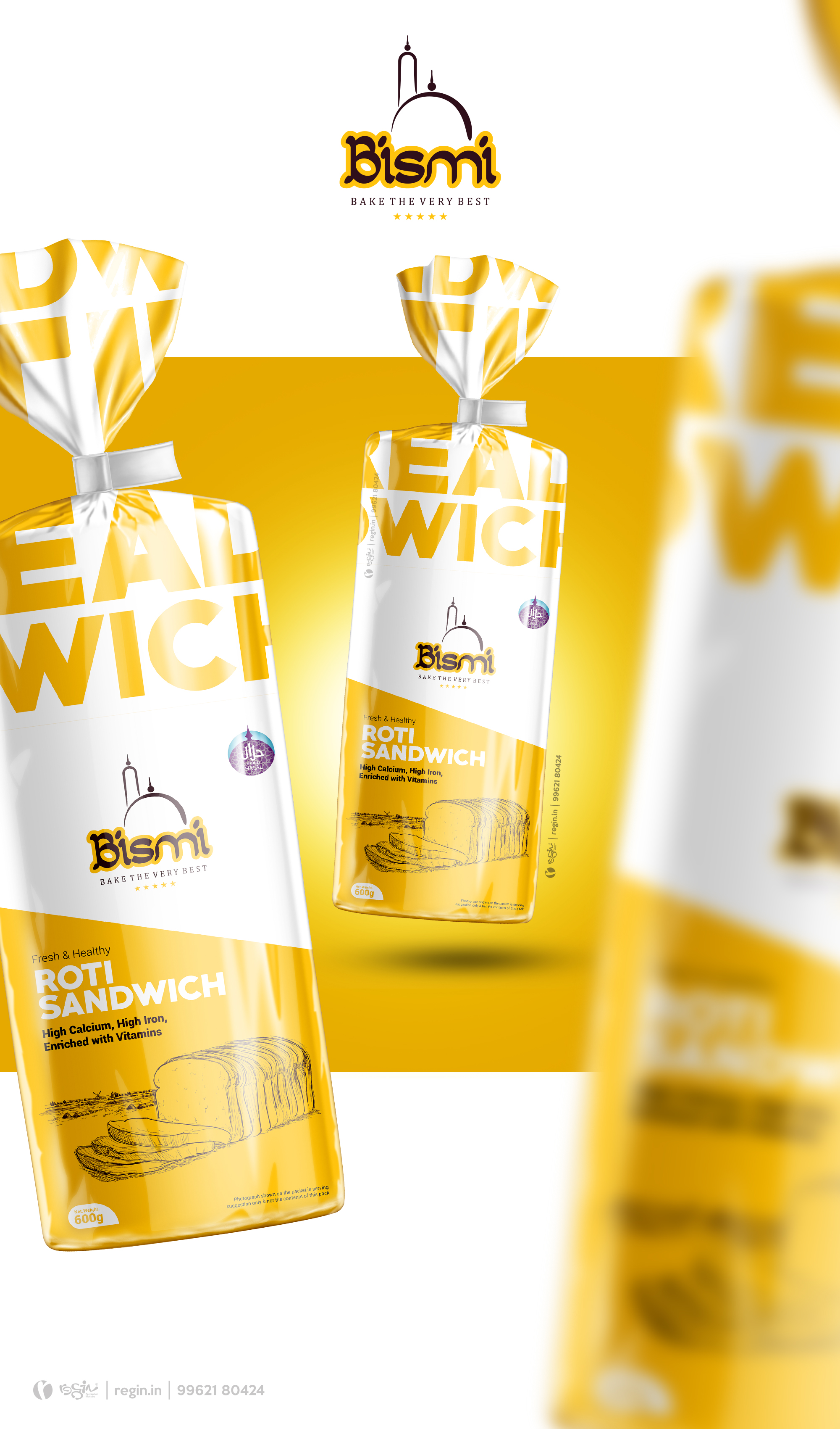 Bismi Roti Sandwich Bread Packaging Design | Regin.in